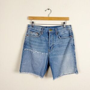 B Sides Blue Denim Button Fly Shorts Size 25